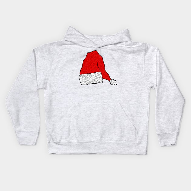 Santa Hat Maze! Kids Hoodie by AiXeLsyD13